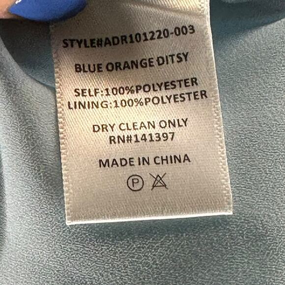 ASTR THE LABEL Blue Orange Ditsy Floral A-Line Midi Dress Women's Size Small - Picture 7 of 8